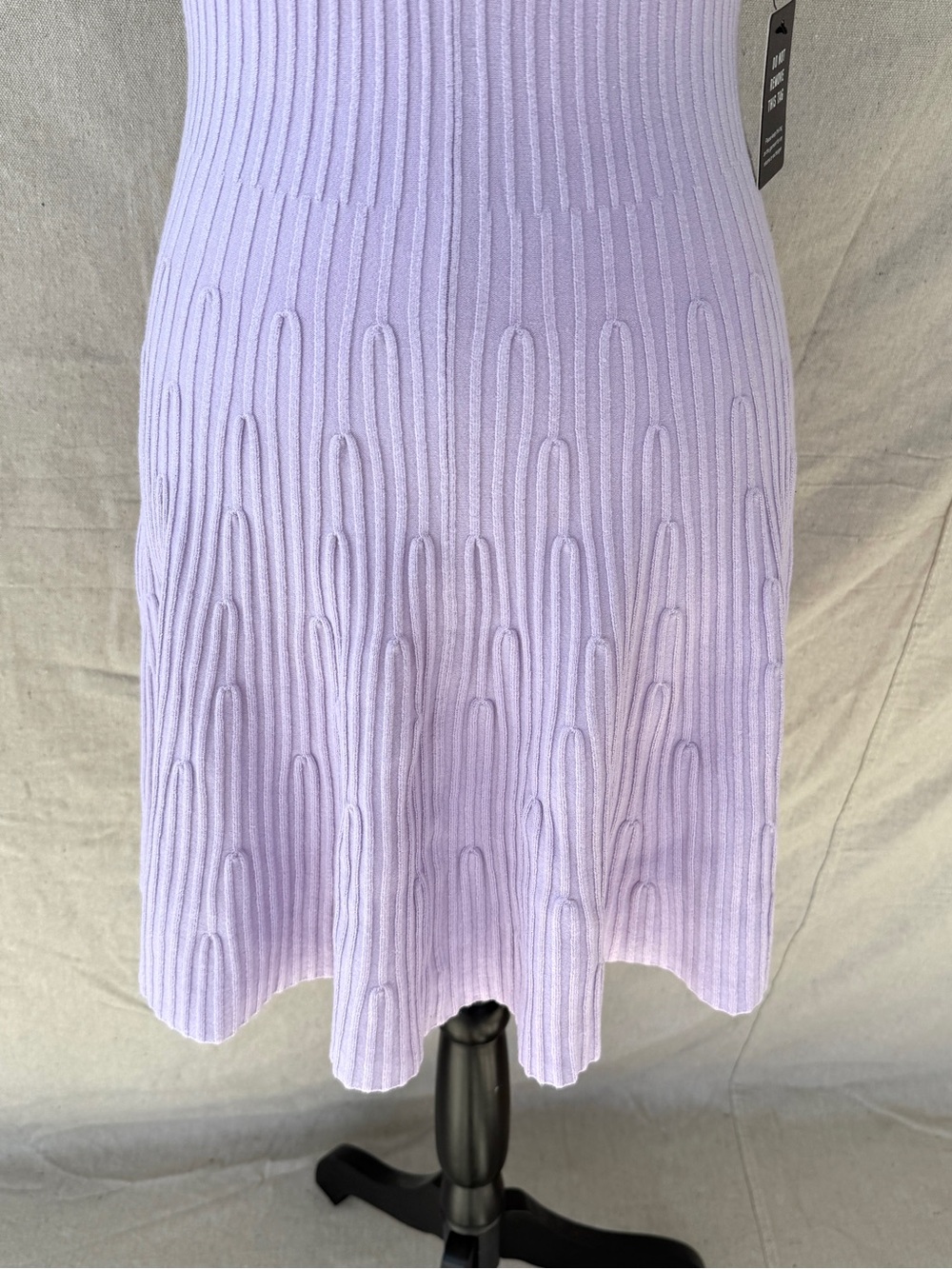 Express Size Small Lavender Ribbed Knit Fit & Flare Mini Dress NWT - Picture 3 of 8